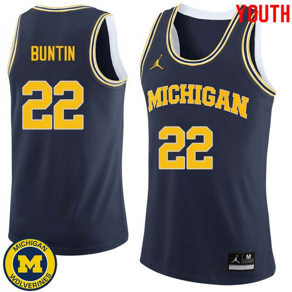 Youth University of Michigan #22 Bill Buntin Navy Basketball Jersey